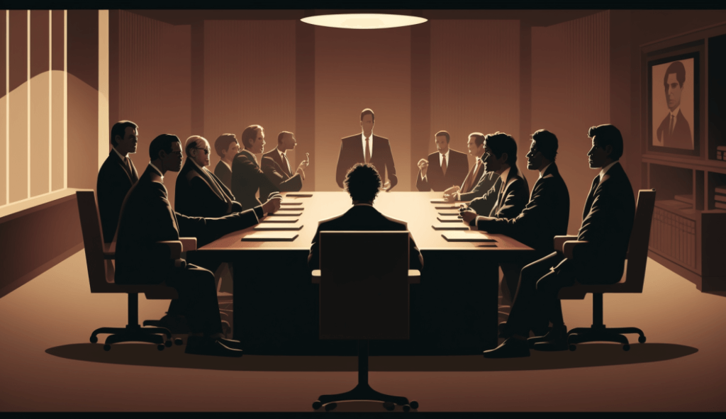 Partners in a boardroom